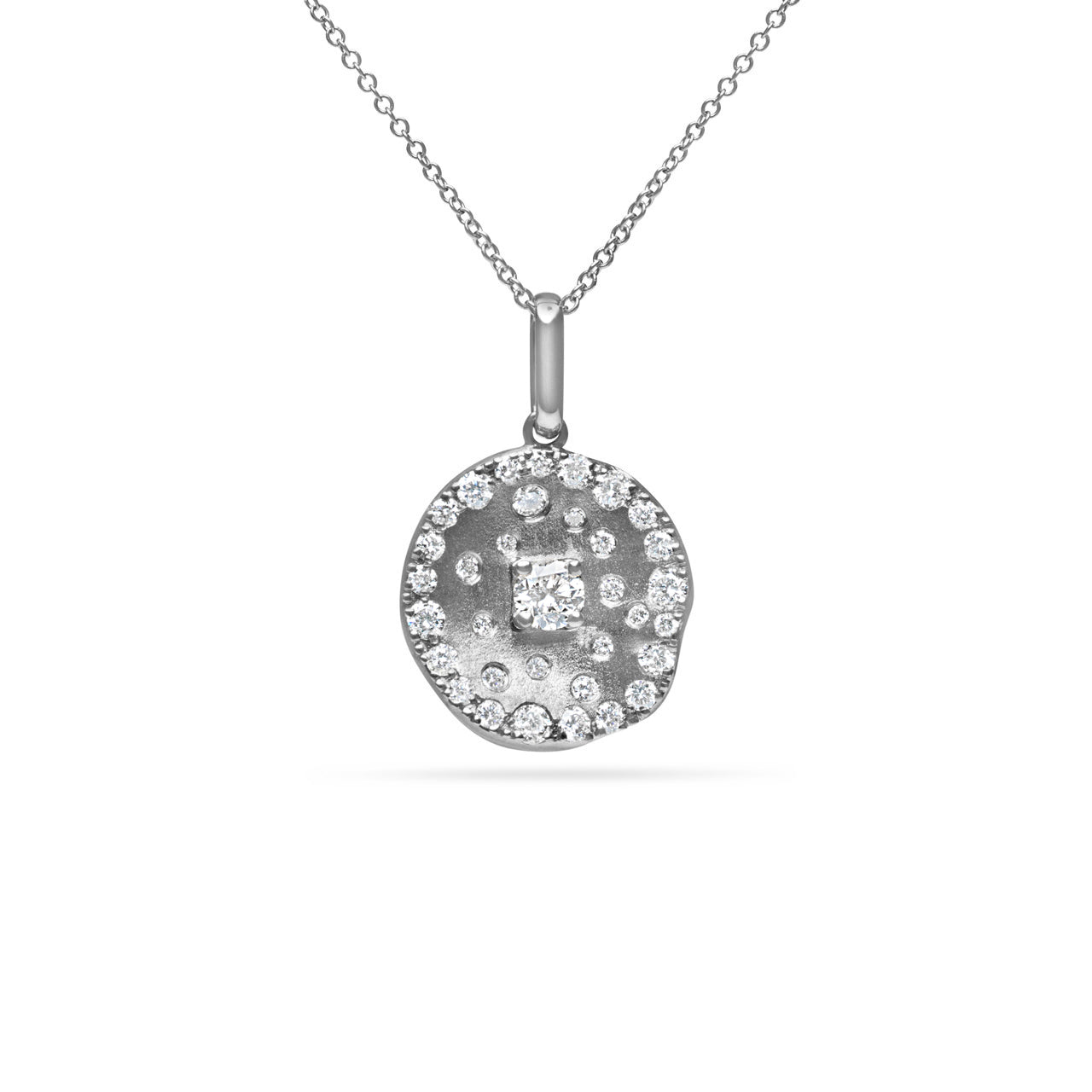 Diamond Confetti Artisan Disc Necklace