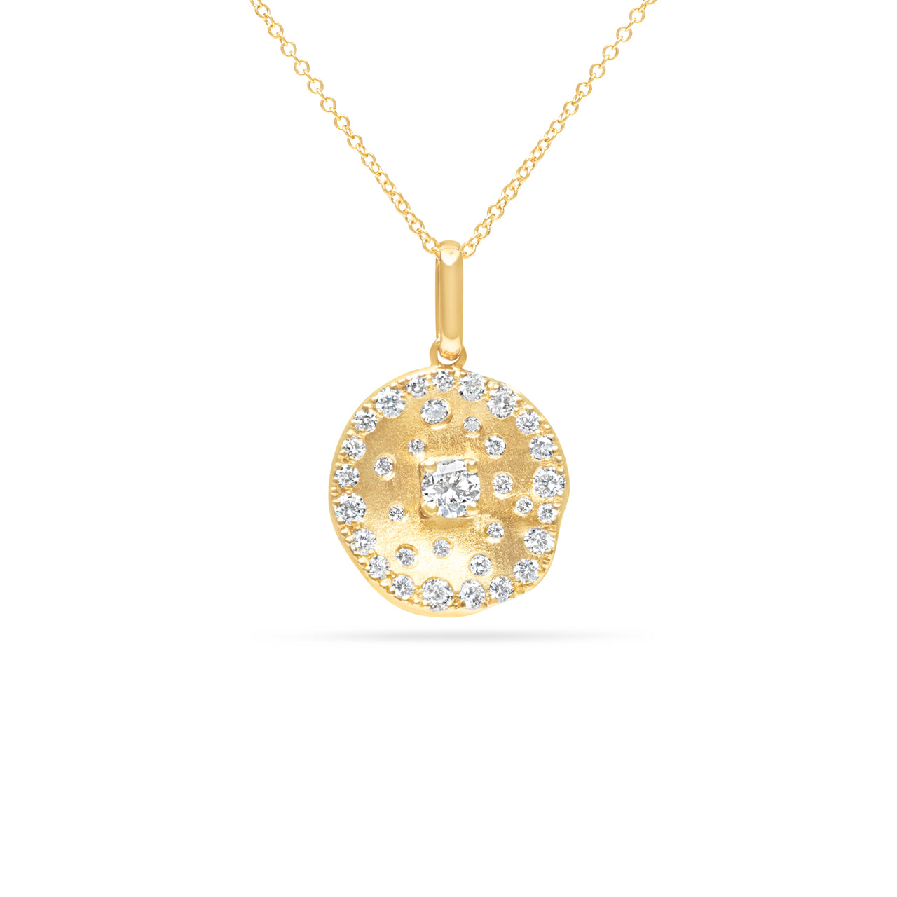 Diamond Confetti Artisan Disc Necklace
