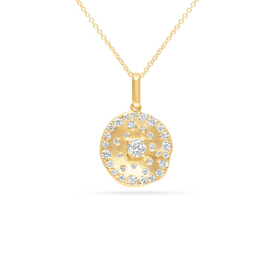 Diamond Confetti Artisan Disc Necklace