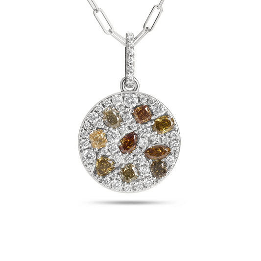 Fancy Diamond Pave Confetti Disc Necklace