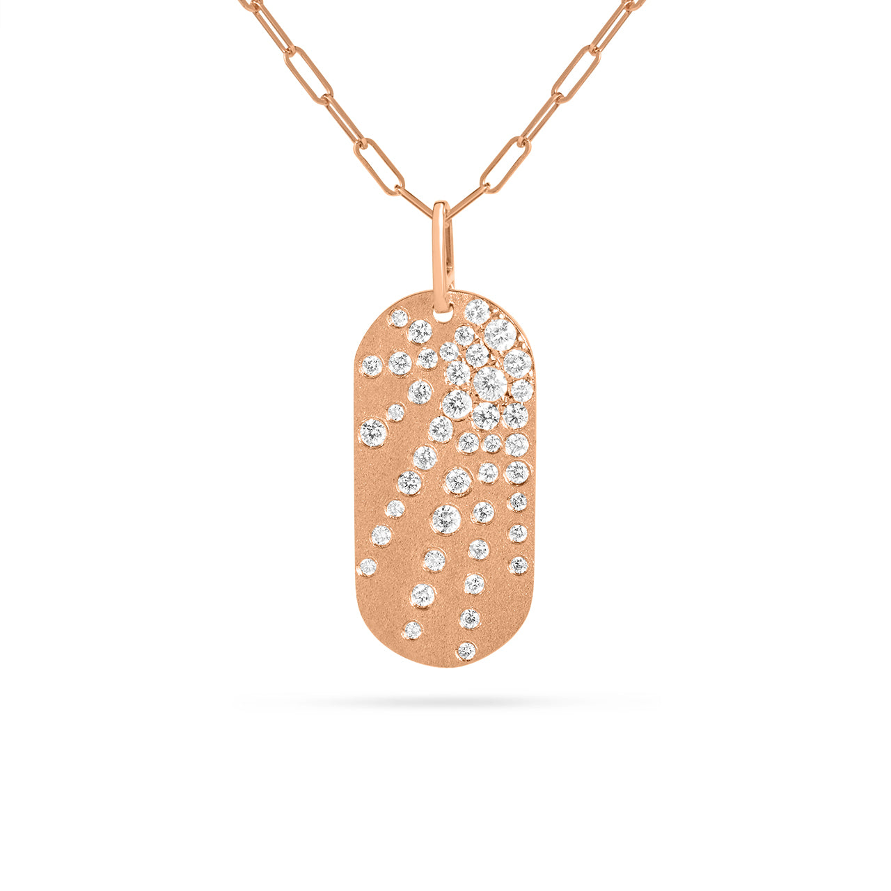 Diamond Oval Tag Galaxy Necklace