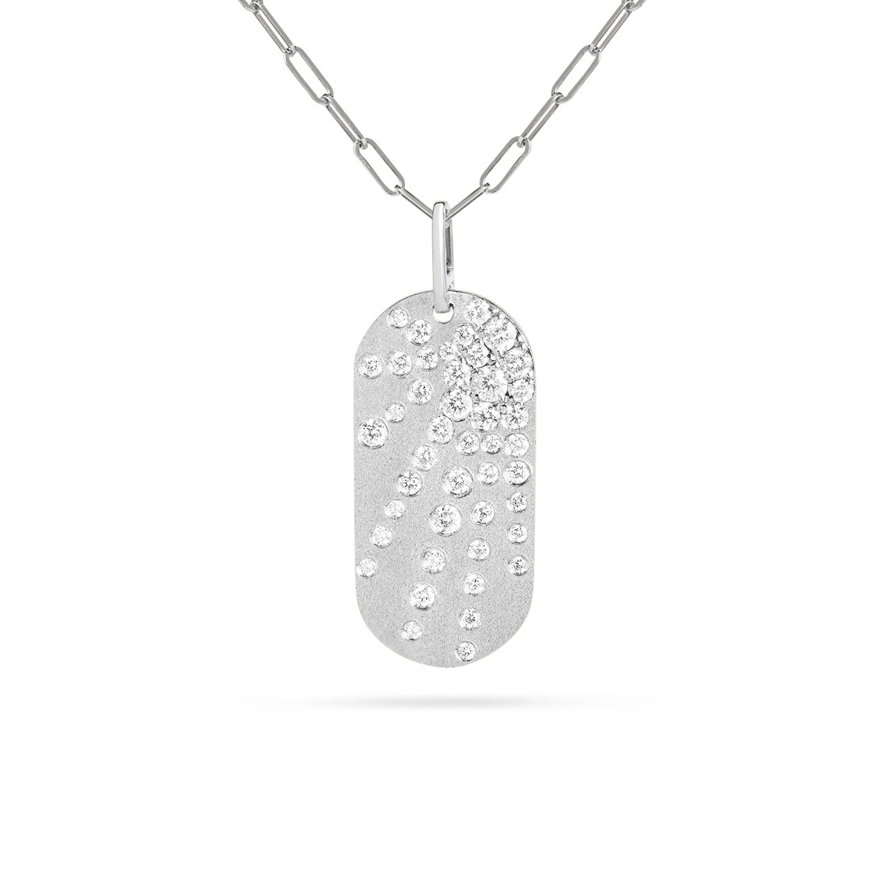 Diamond Oval Tag Galaxy Necklace