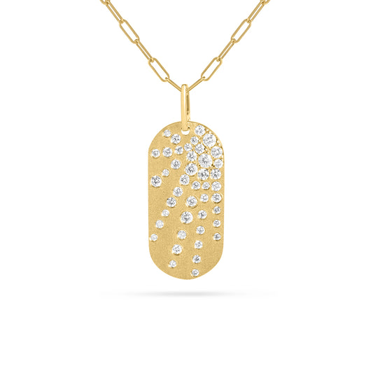 Diamond Oval Tag Galaxy Necklace