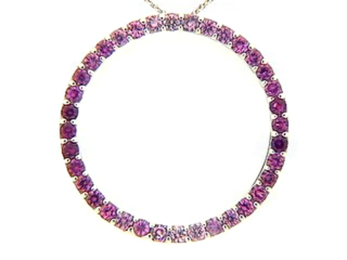 PINK SAPPHIRE PENDANT, 14KW (H)