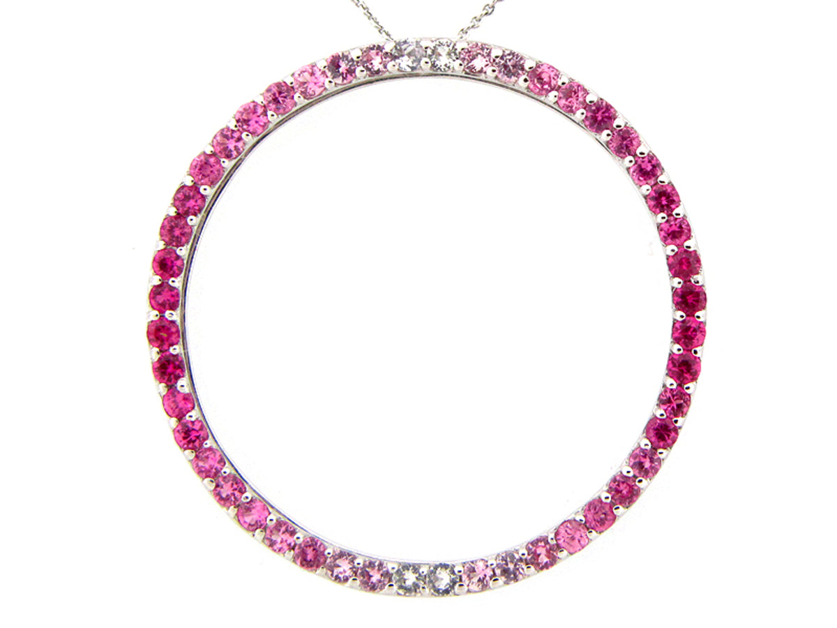 PINK SAPPHIRE PENDANT,14KW (H)