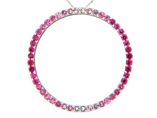 PINK SAPPHIRE PENDANT,14KW (H)