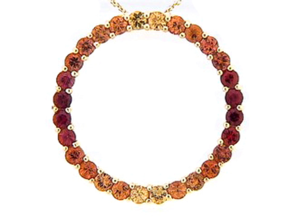 ORANGE SAPPHIRE PENDANT, 18KY (H/U)