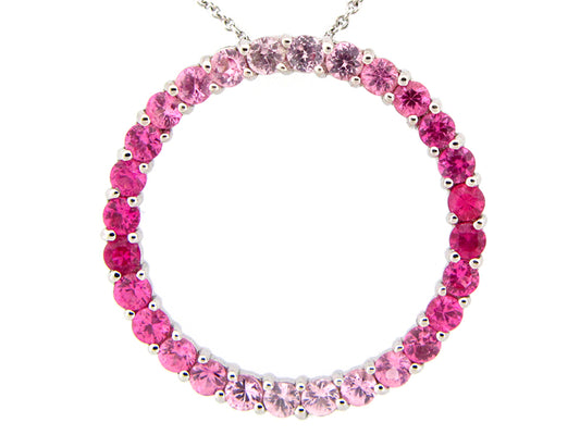 PINK SAPPHIRE PENDANT, 18KW (H)