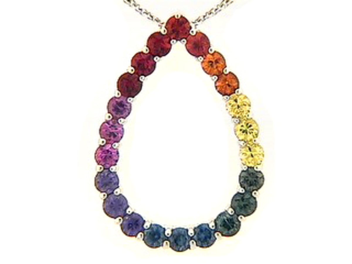 Rainbow Sapphire Pendant, 18kw (H/U)