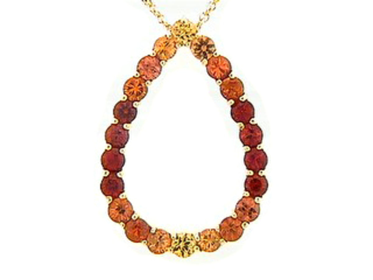 ORANGE SAPPHIRE PENDANT, 18KY (H/U)