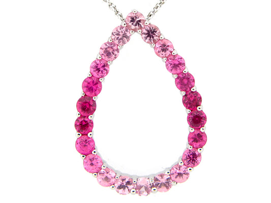 PINK SAPPHIRE PENDANT, 18KW (H)
