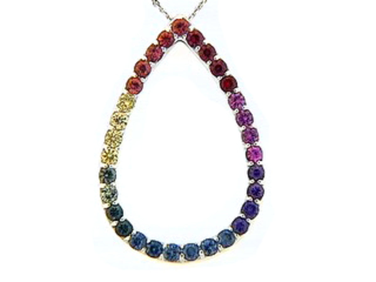 RAINBOW SAPPHIRE PENDANT, 14KW (H/U)