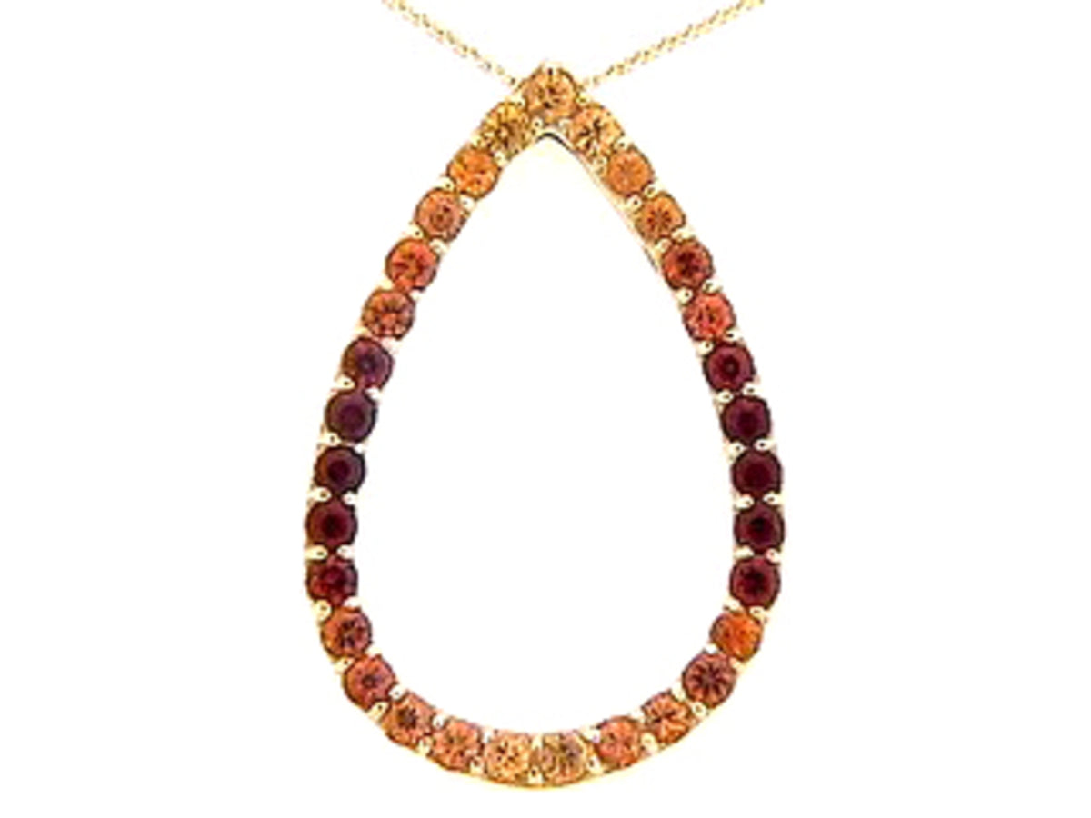 ORANGE SAPPHIRE PENDANT, 14KY (H/U)
