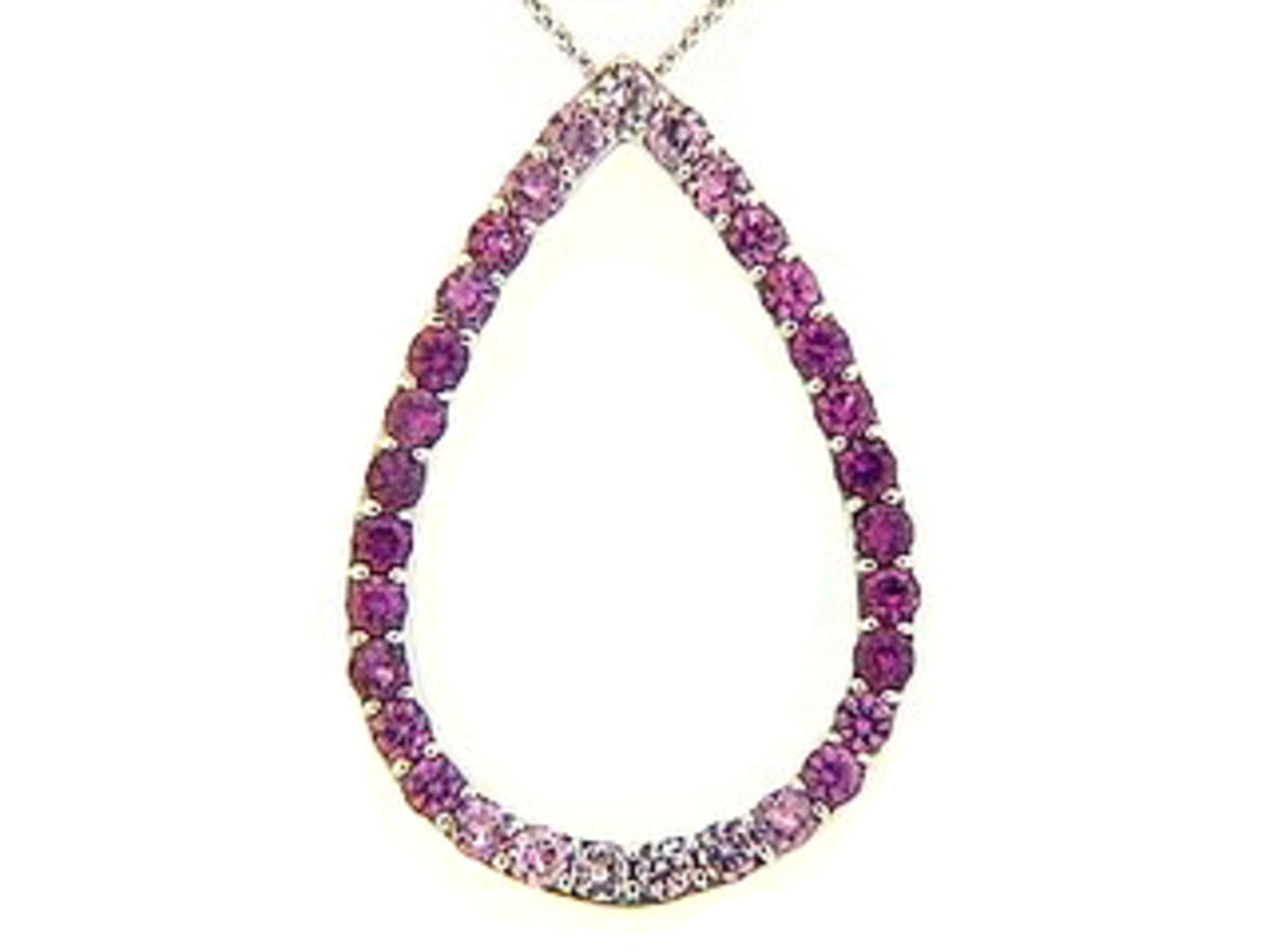 PINK SAPPHIRE PENDANT, 14KW (H)