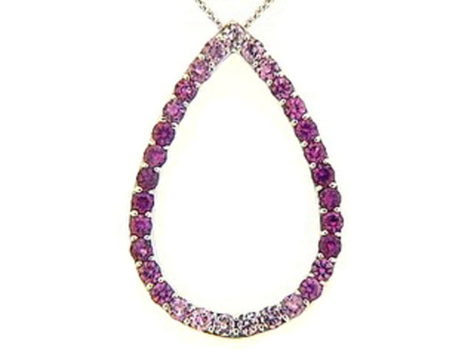 PINK SAPPHIRE PENDANT, 14KW (H)