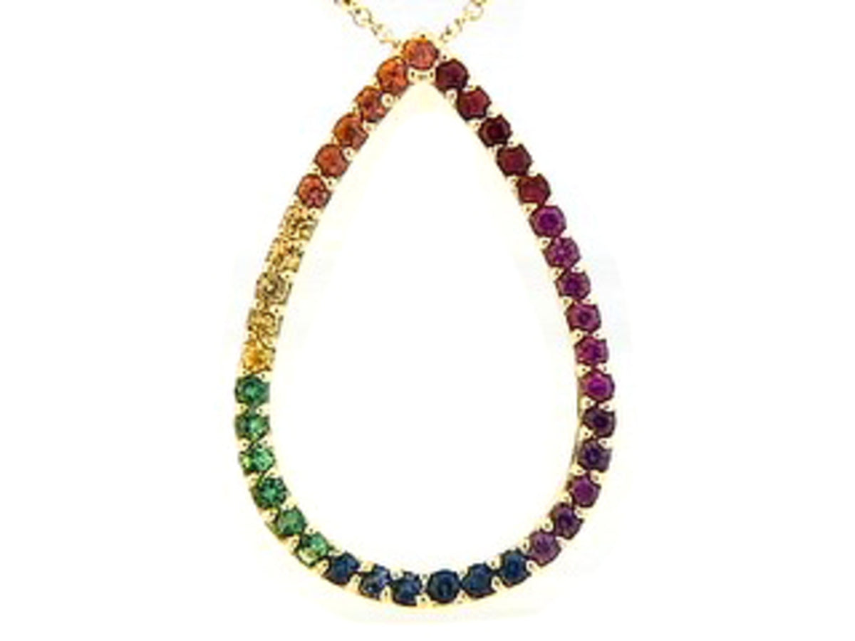 RAINBOW SAPPHIRE & TSAVORITE PENDANT