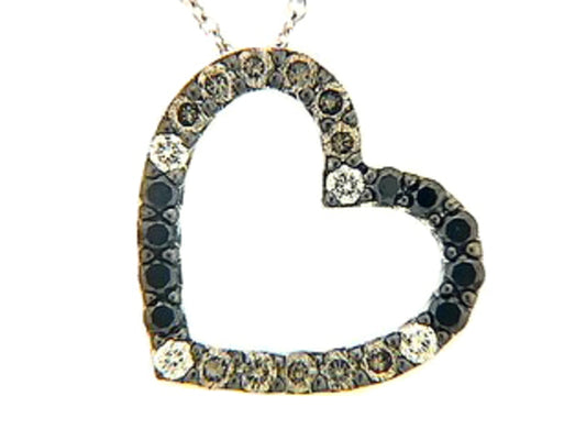 BLACK, BROWN & WHITE DIAMOND PENDANT
