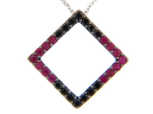 RUBY & BLACK DIAMOND PENDANT