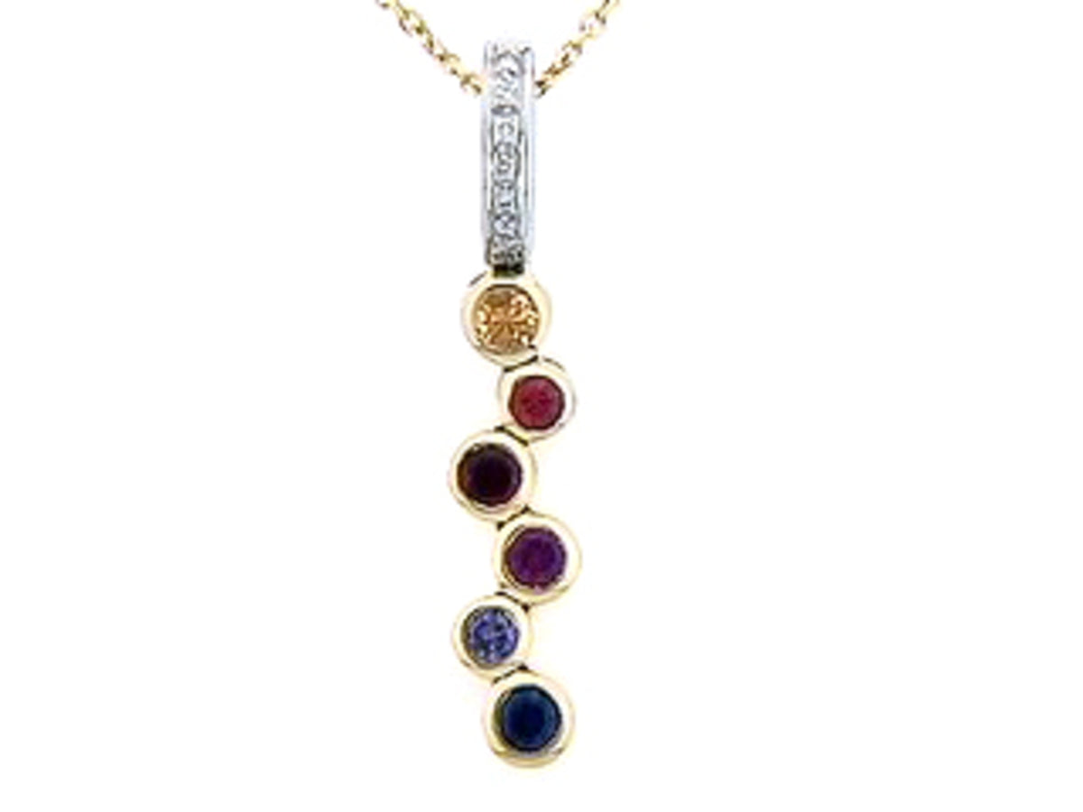 RAINBOW SAPPHIRE & DIAMOND PENDANT