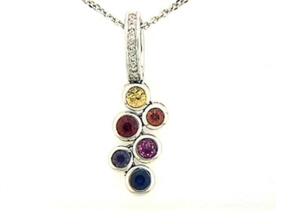 RAINBOW SAPPHIRE & DIAMOND PENDANT