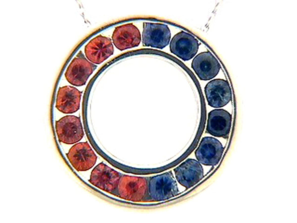SAPPHIRE & ORANGE SAPPHIRE PENDANT