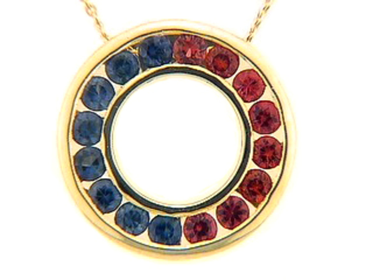 SAPPHIRE & ORANGE SAPPHIRE PENDANT