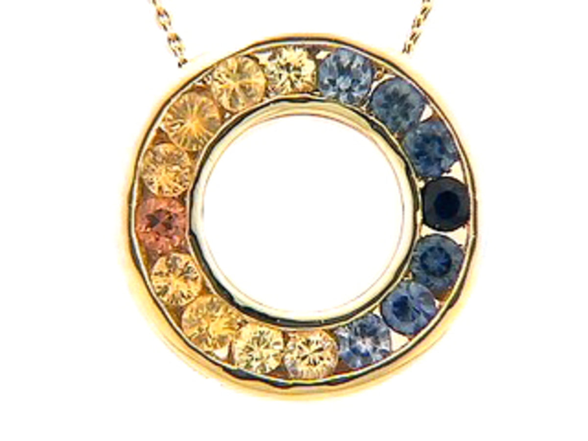 SAPPHIRE & ORANGE SAPPHIRE PENDANT
