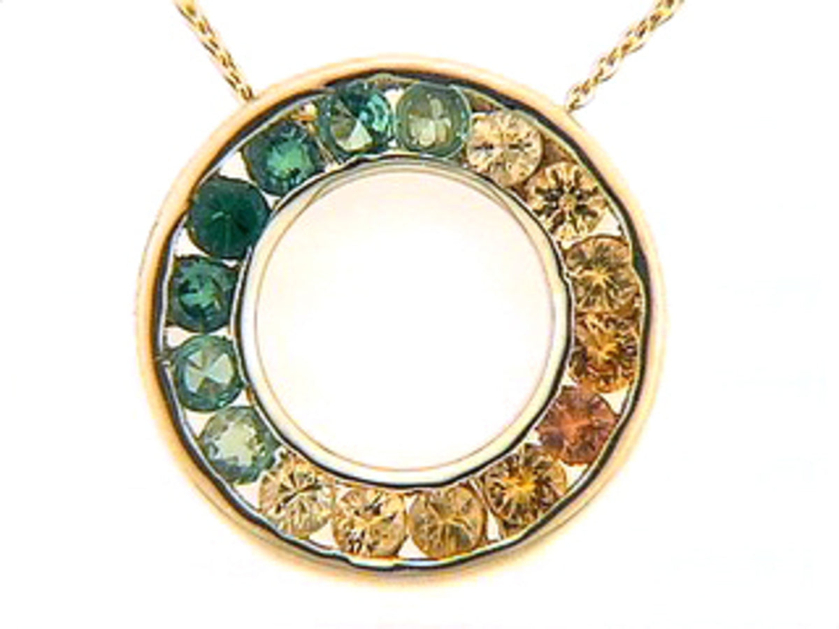 ORANGE SAPPHIRE & TSAVORITE PENDANT