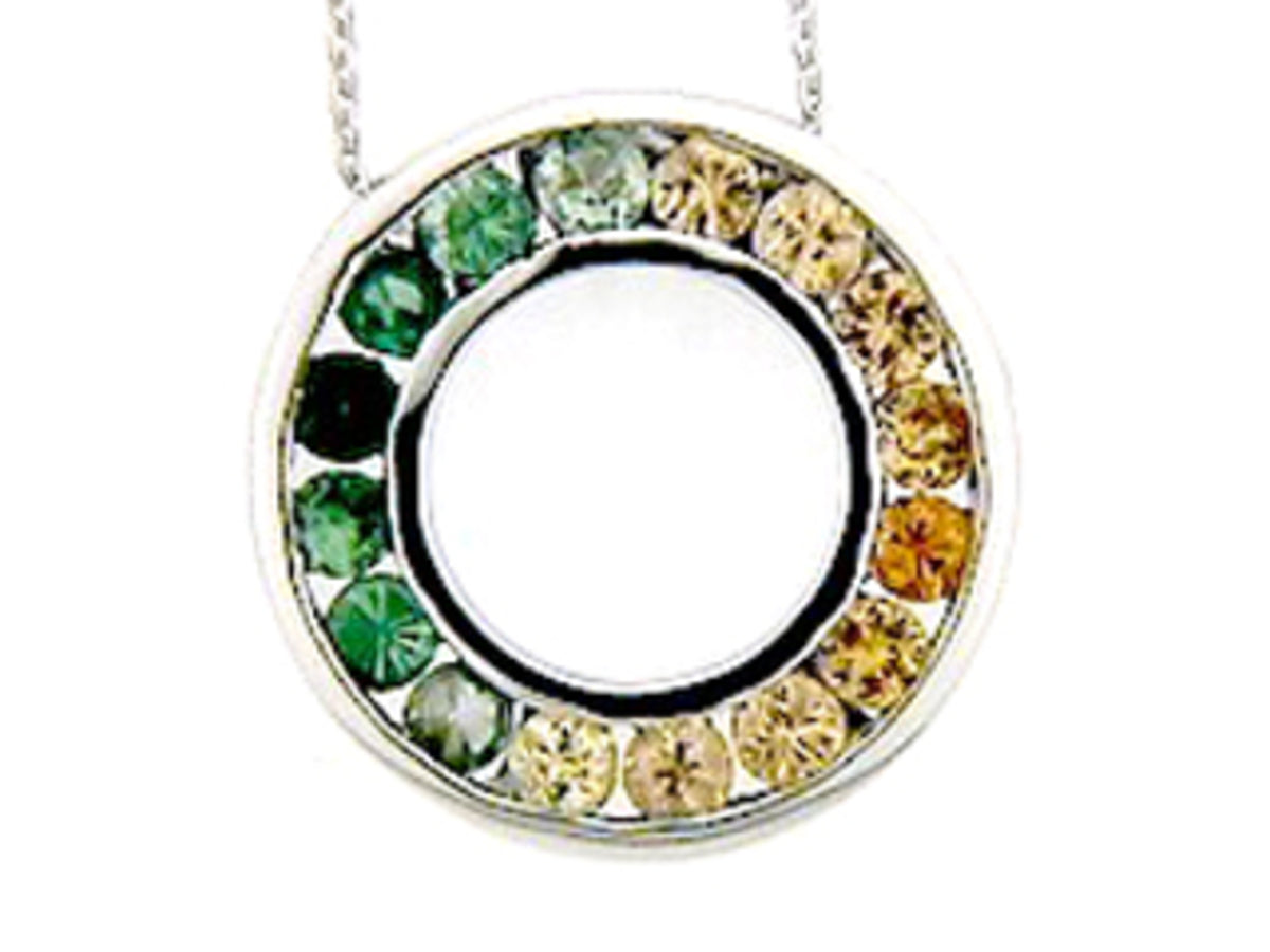 ORANGE SAPPHIRE & TSAVORITE PENDANT