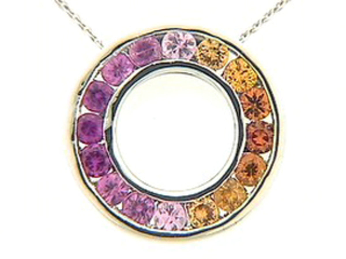 PINK & ORANGE SAPPHIRE PENDANT