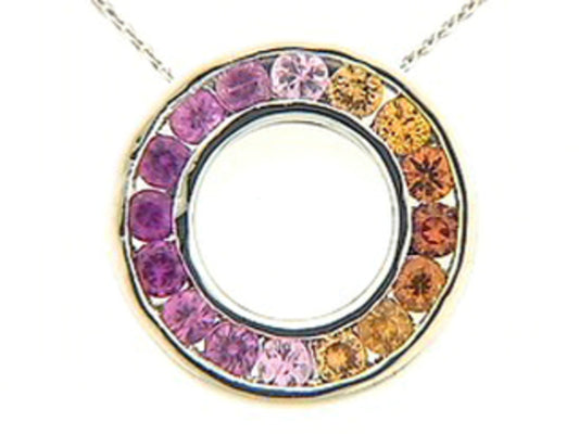 PINK & ORANGE SAPPHIRE PENDANT