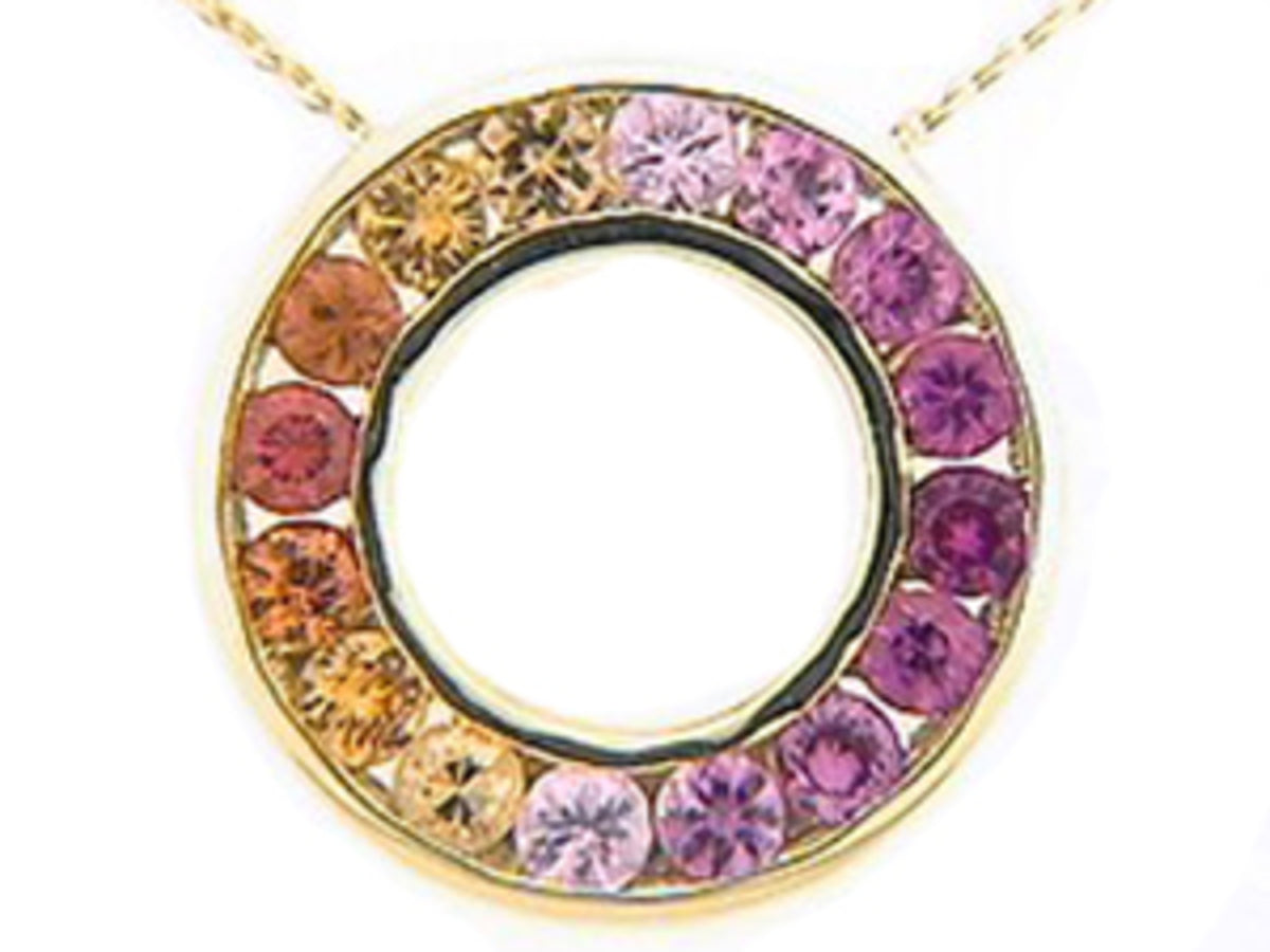 PINK & ORANGE SAPPHIRE PENDANT