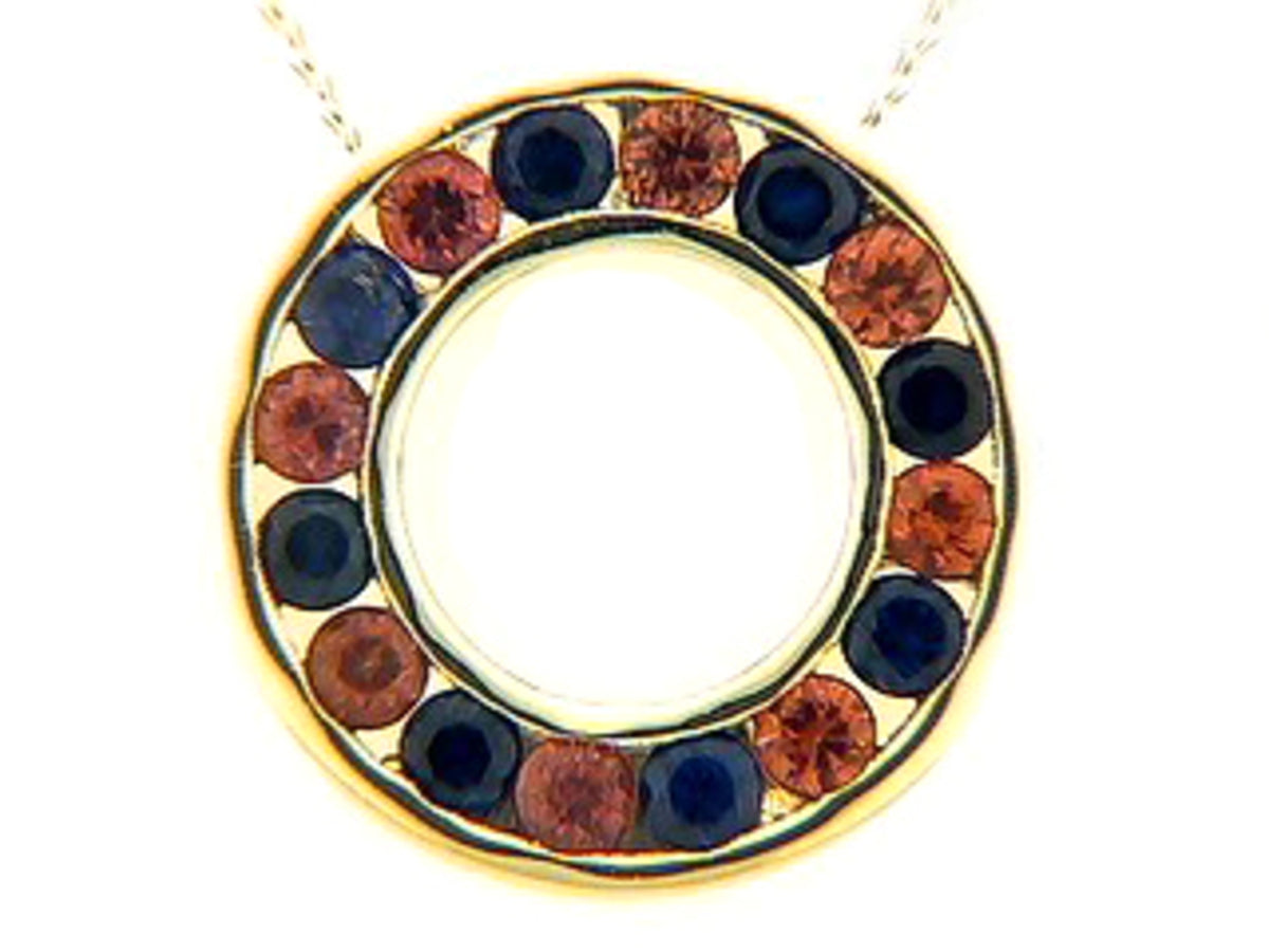 SAPPHIRE & ORANGE SAPPHIRE PENDANT
