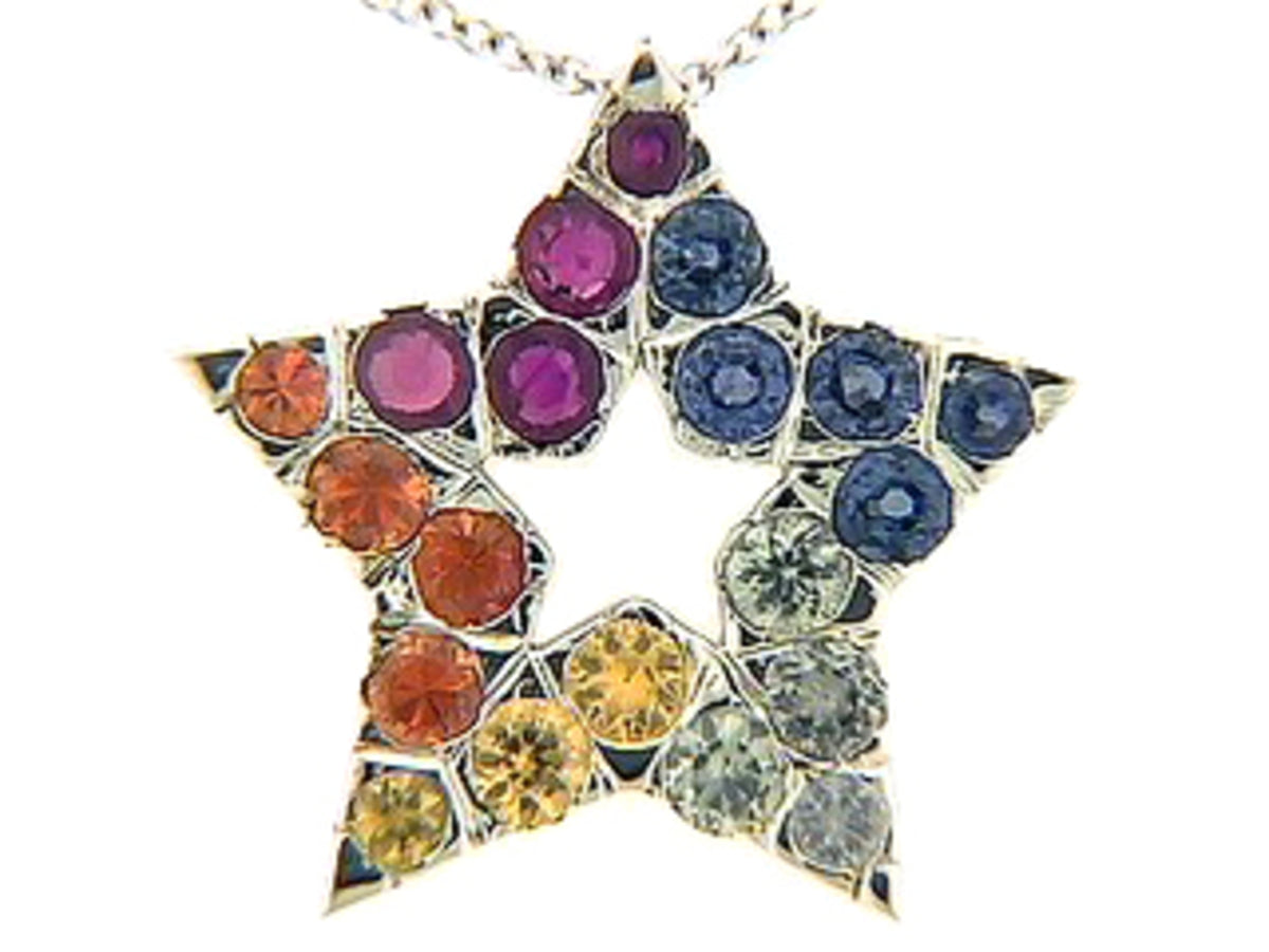 Rainbow Sapphire Star Pendant
