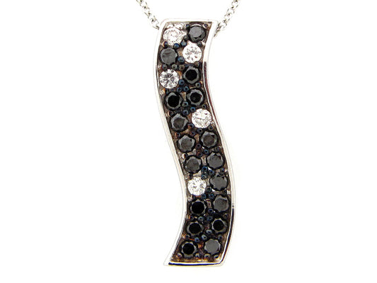 BLACK & WHITE DIAMOND PENDANT, 18KW (R/N)