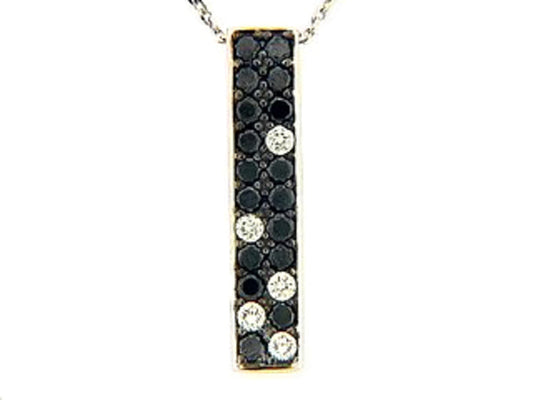BLACK & WHITE DIAMOND PENDANT, 18KW (R/N)