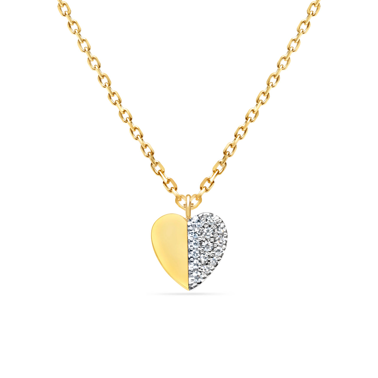 Diamond Heart Duet Necklace