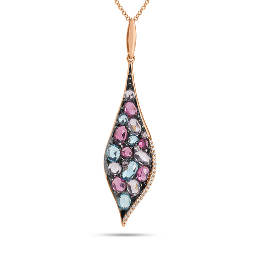 Mix Gem Teardrop Necklace