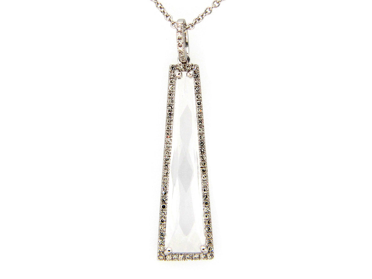 WHITE TOPAZ & DIAMOND PENDANT