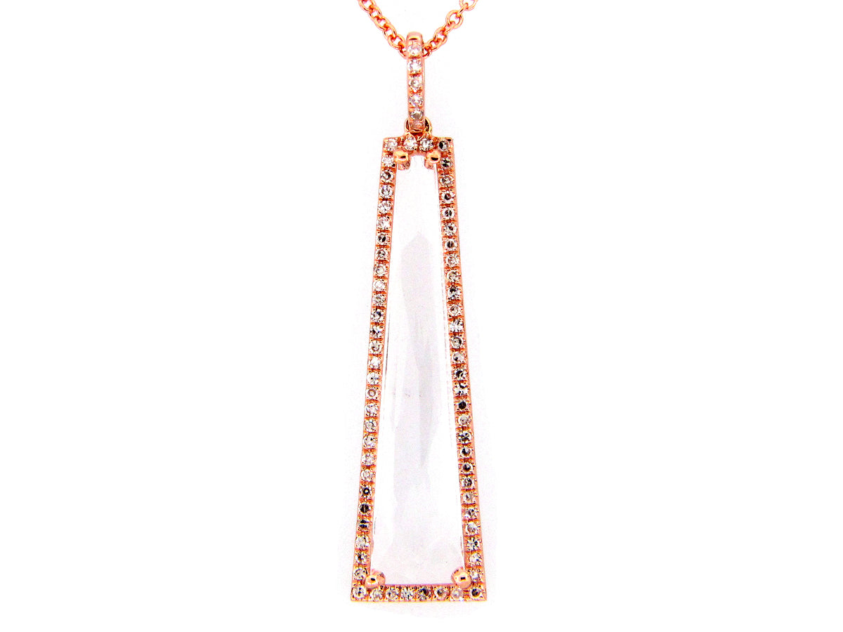 WHITE TOPAZ & DIAMOND PENDANT