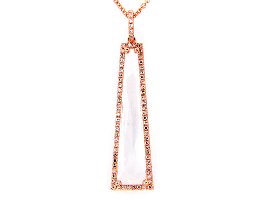 WHITE TOPAZ & DIAMOND PENDANT