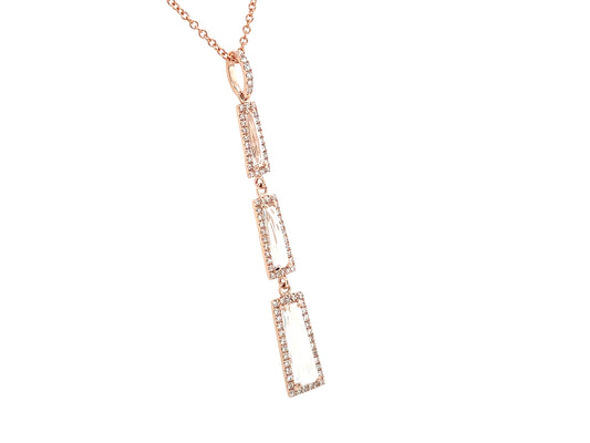White Topaz Diamond Pendant, 14kr (H)