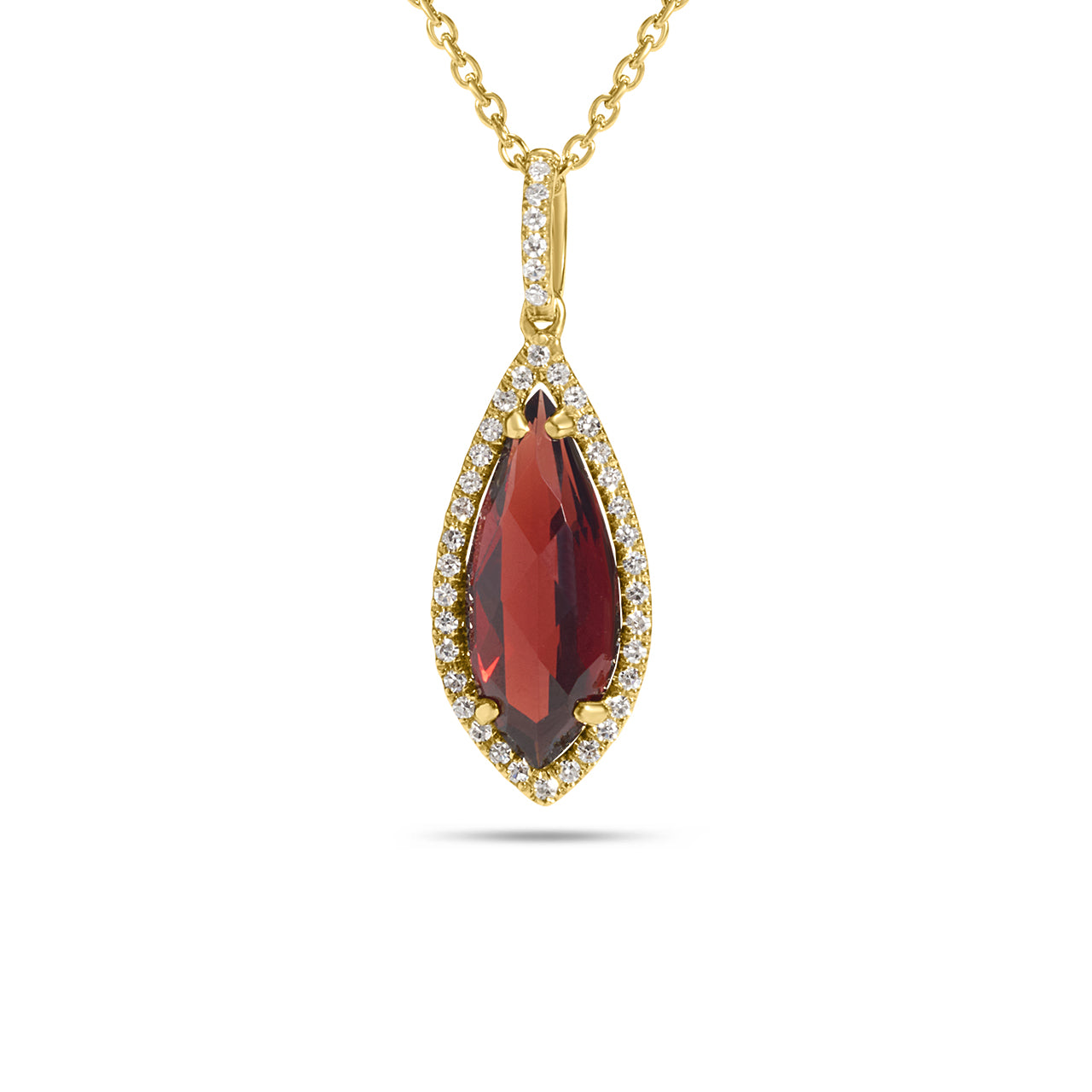 Garnet & Diamond Arrowhead Necklace
