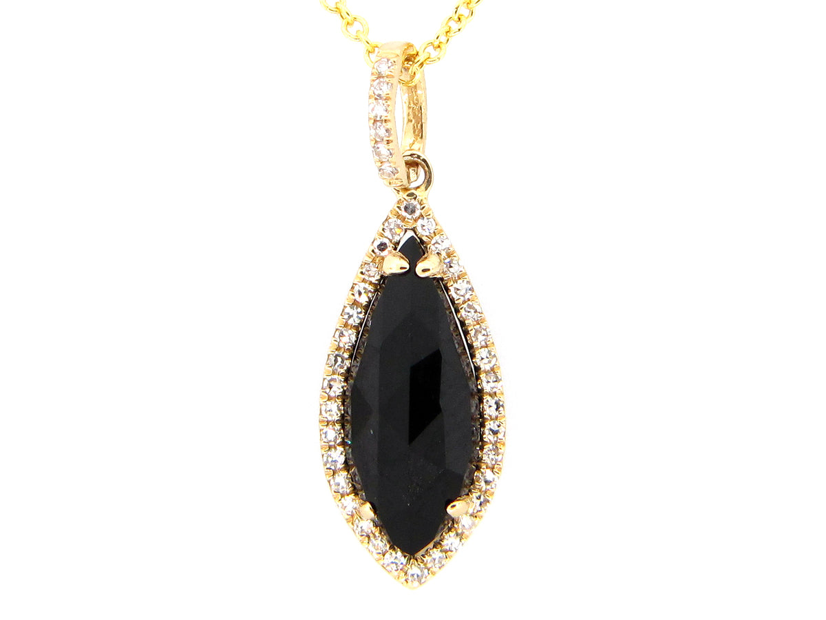 BLACK ONYX & DIAMOND PENDANT