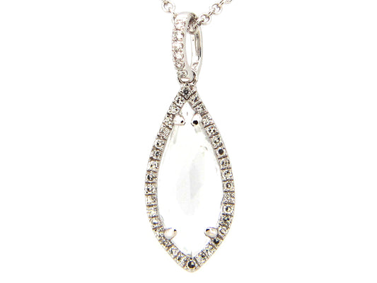 WHITE TOPAZ & DIAMOND PENDANT