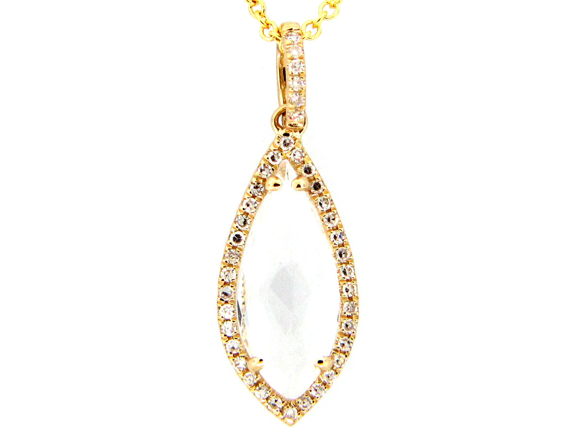 WHITE TOPAZ & DIAMOND PENDANT