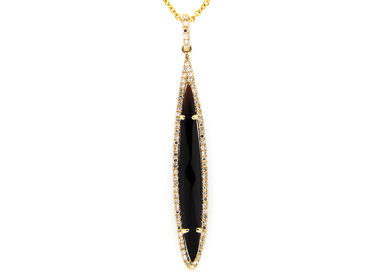 BLACK ONYX & DIAMOND PENDANT