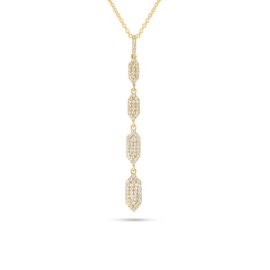 Diamond Geometric Drop Necklace