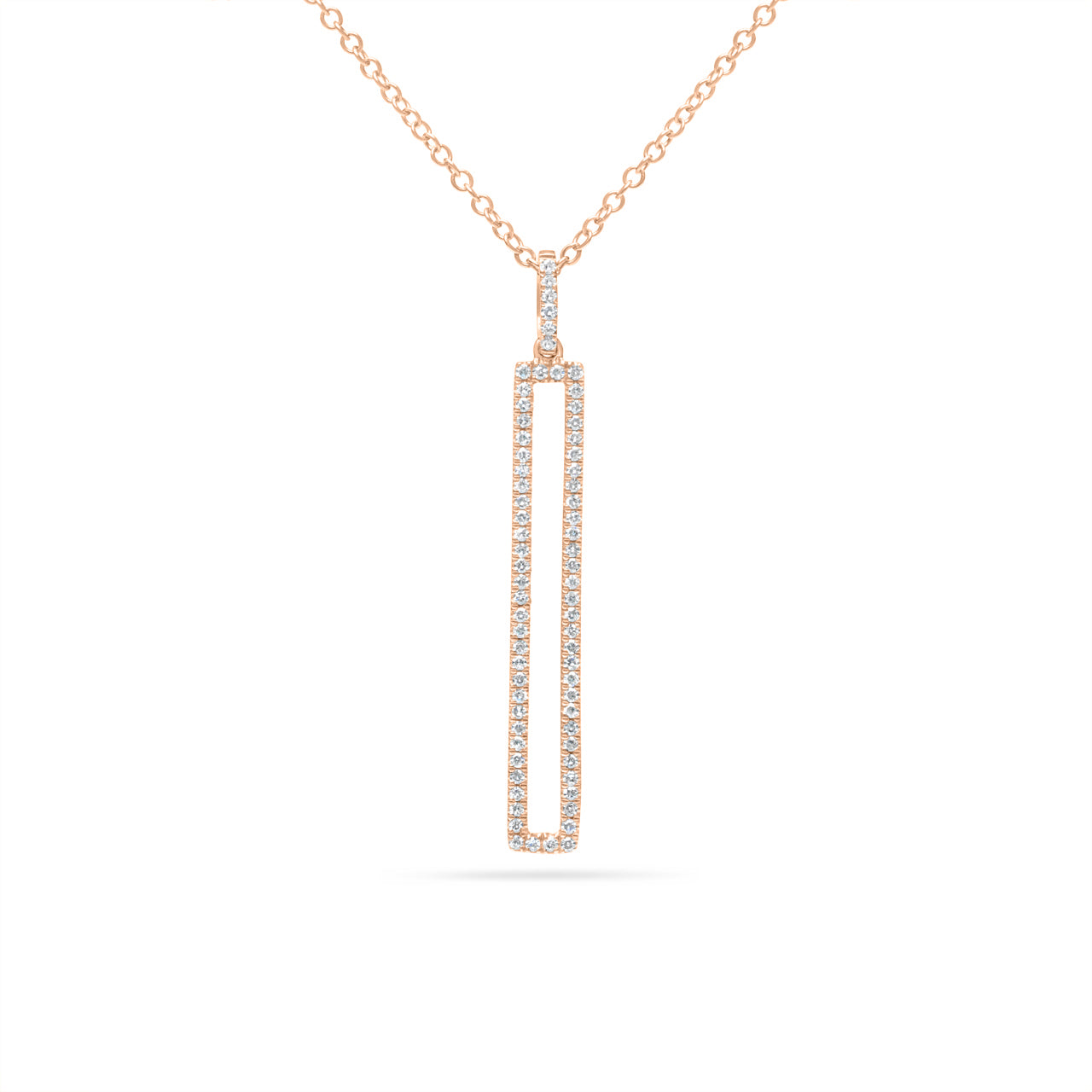 Diamond Open Rectangle Necklace