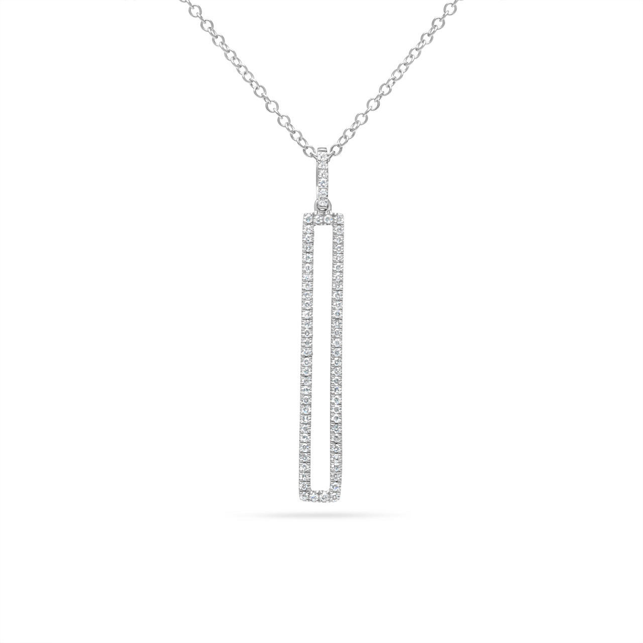 Diamond Open Rectangle Necklace